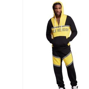 True Religion Black / Pineapple Color Sweatsuit
